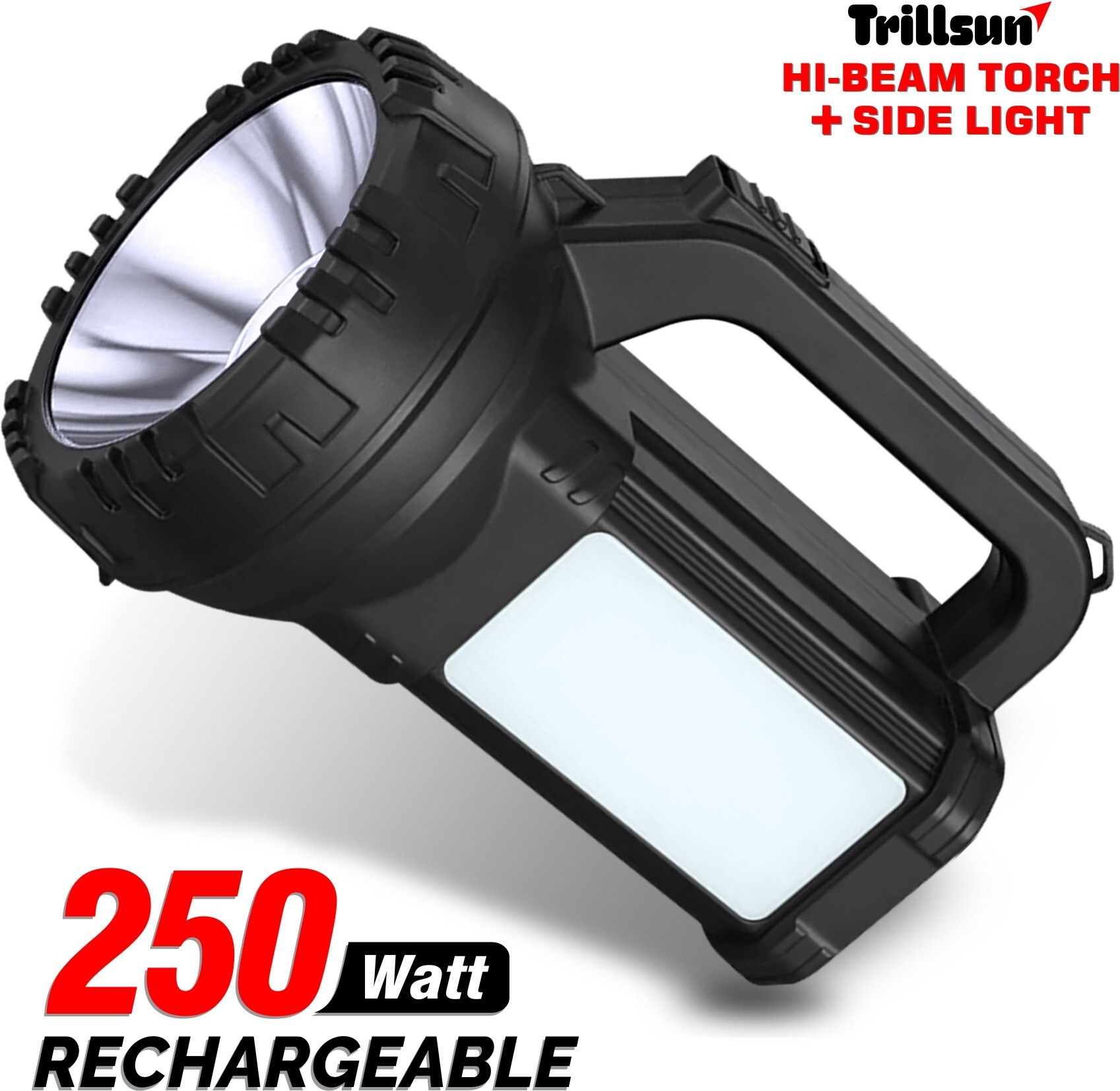 trillsun 250 Watt Long Range Kishan Torch with Hi-Bright Tube rechargeable led light 6 hrs Torch Emergency Light-picture-13