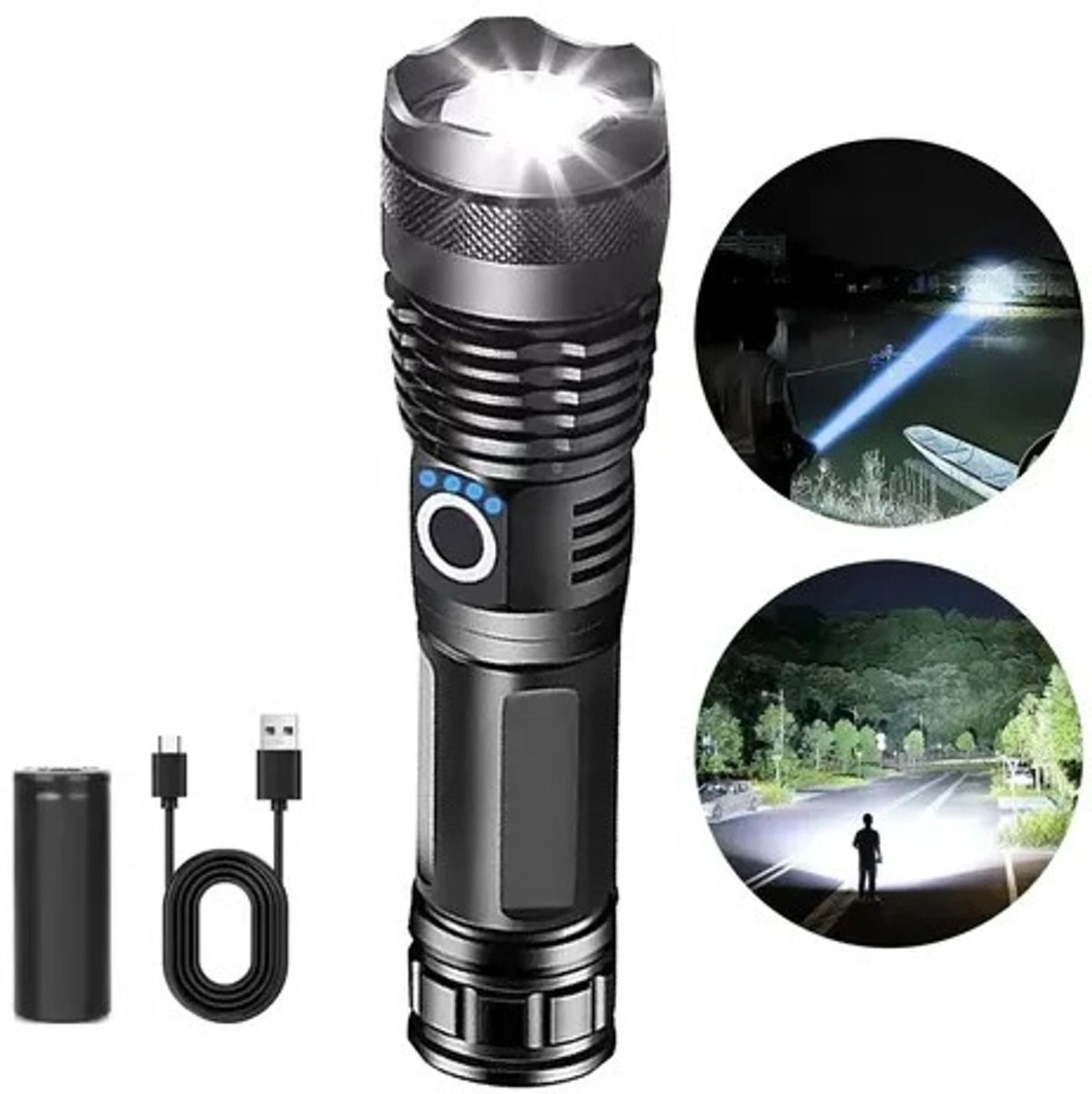 hymasa HZ-983 LED Torch Light Rechargeable, Super Bright Long Distance Flashlight Torch-picture-18