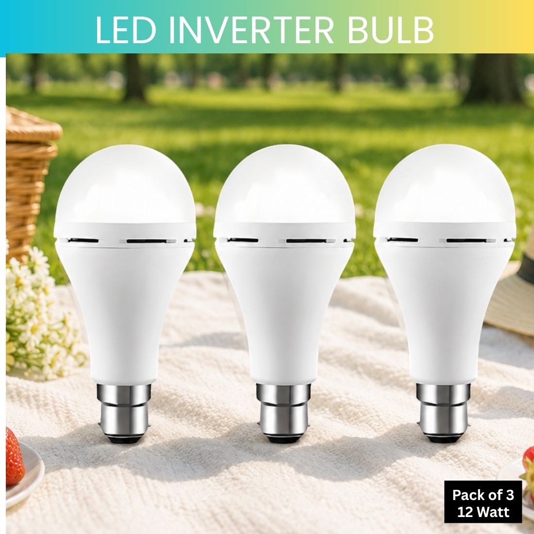 guggu Rechargeable Emergency LED Bulb, Power Cut Backup Light For Home Pack of-3 IU132 4 hrs Bulb Emergency Light-picture-7