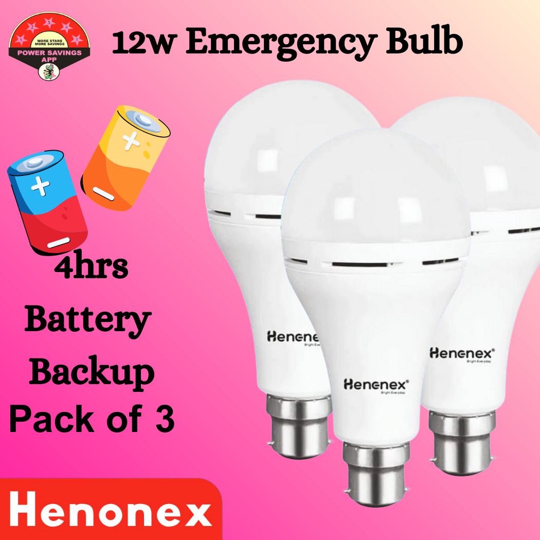 Combo Offer – 12W Bulbs (3 Pieces) | Energy Saver Lights 2 hrs Bulb Emergency Light-image-12
