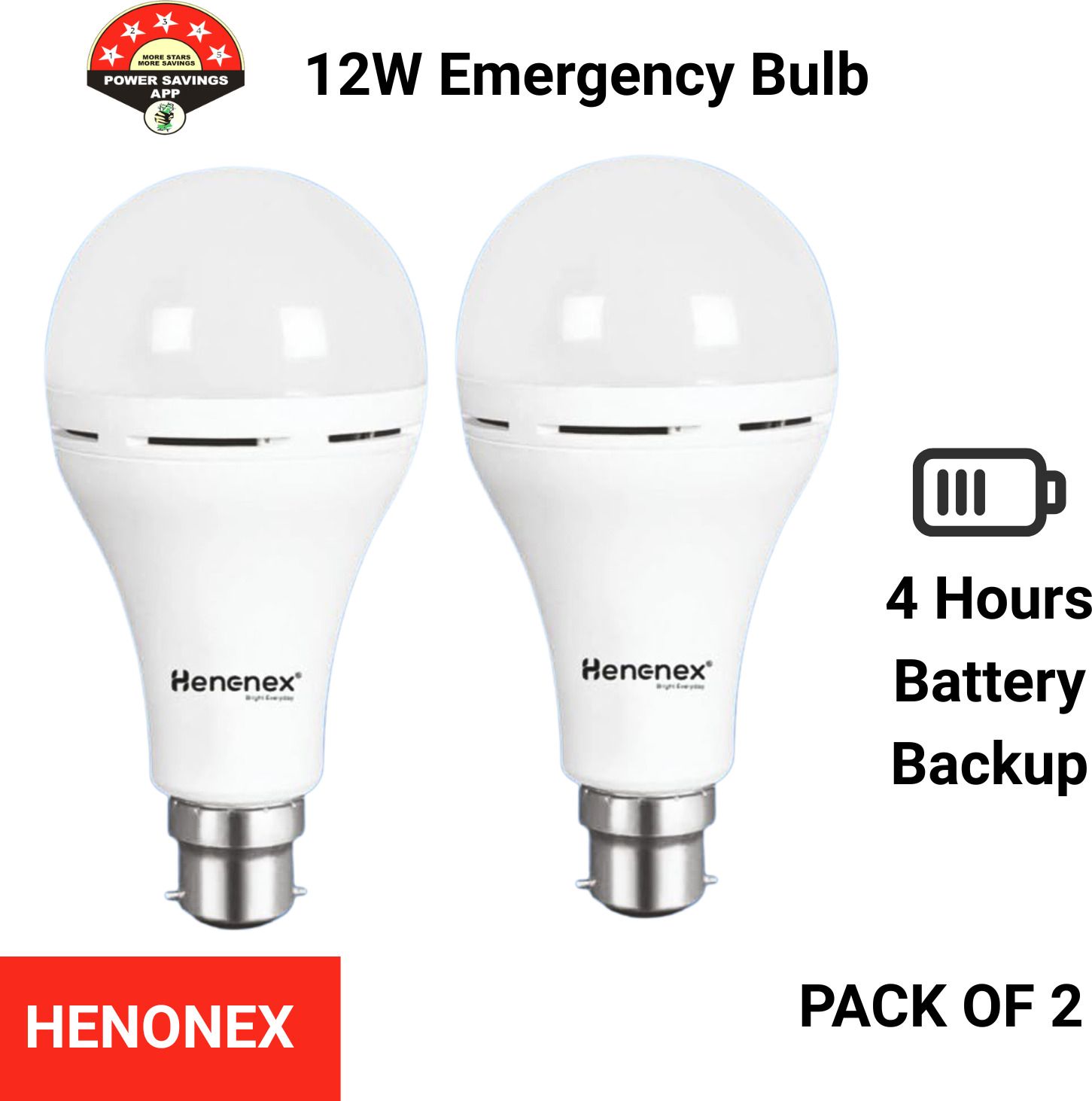 henonex Power Cut Emergency Bulb Combo | Pack of 2 Rechargeable Bulbs 2 hrs Bulb Emergency Light-picture-17