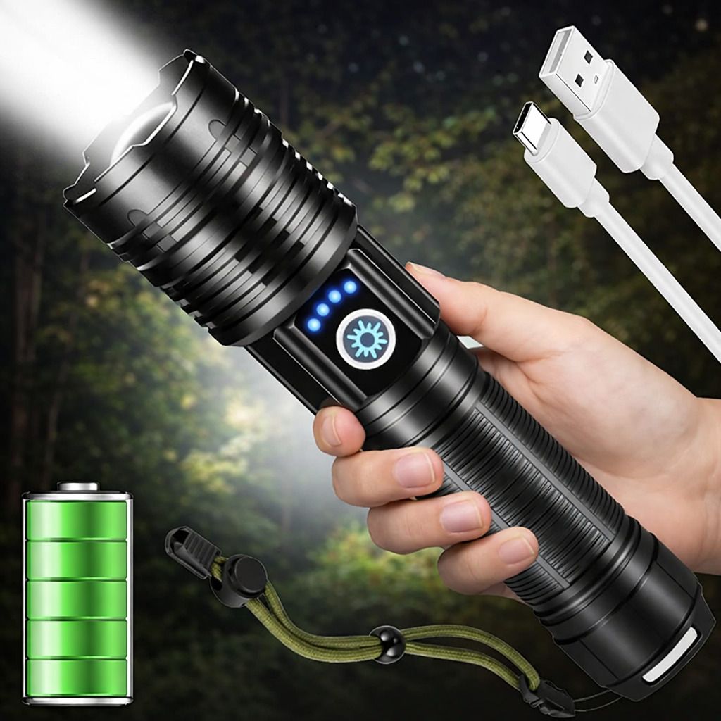 zeno volt Long Range Rechargeable LED Torch Flashlight, 5 Modes, IP65 Waterproof Torch-picture-16