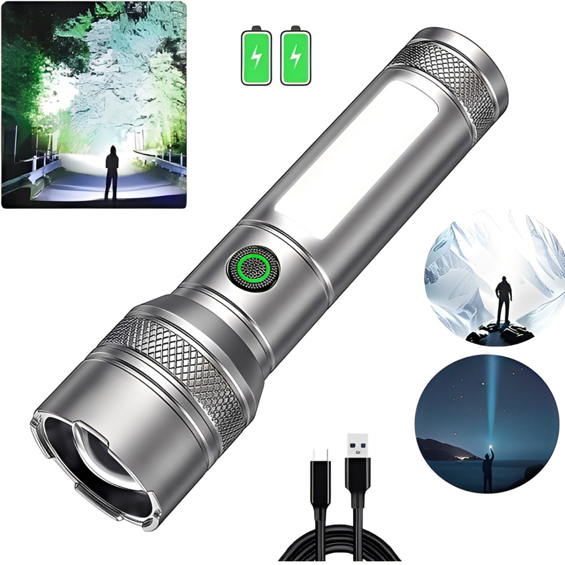 Professional Long Range Torch Strong Metal Body High Power White Led Flashlight 6 hrs Torch Emergency Light-image-38