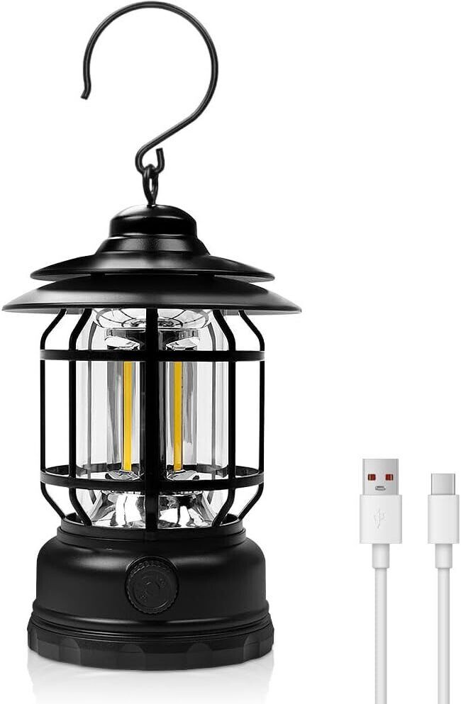 High Capacity Portable Lanterns with Metal Handle and Rechargeable 8 hrs Lantern Emergency Light-image-21