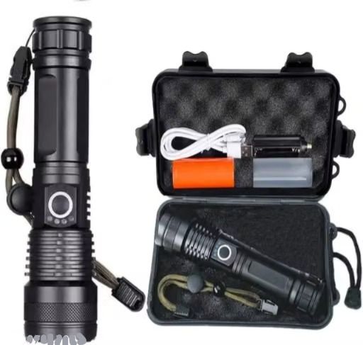983 Rechargeable Torch, High Power LED Flashlight for Emergency Torch Black 12 hrs Torch Emergency Light-image-17