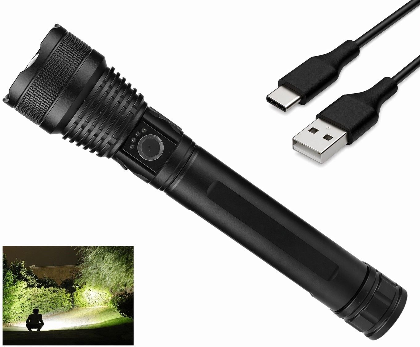KZ-982 Super Bright Flashlight with Zoom Feature & Portable Design 12 hrs Torch Emergency Light-image-39
