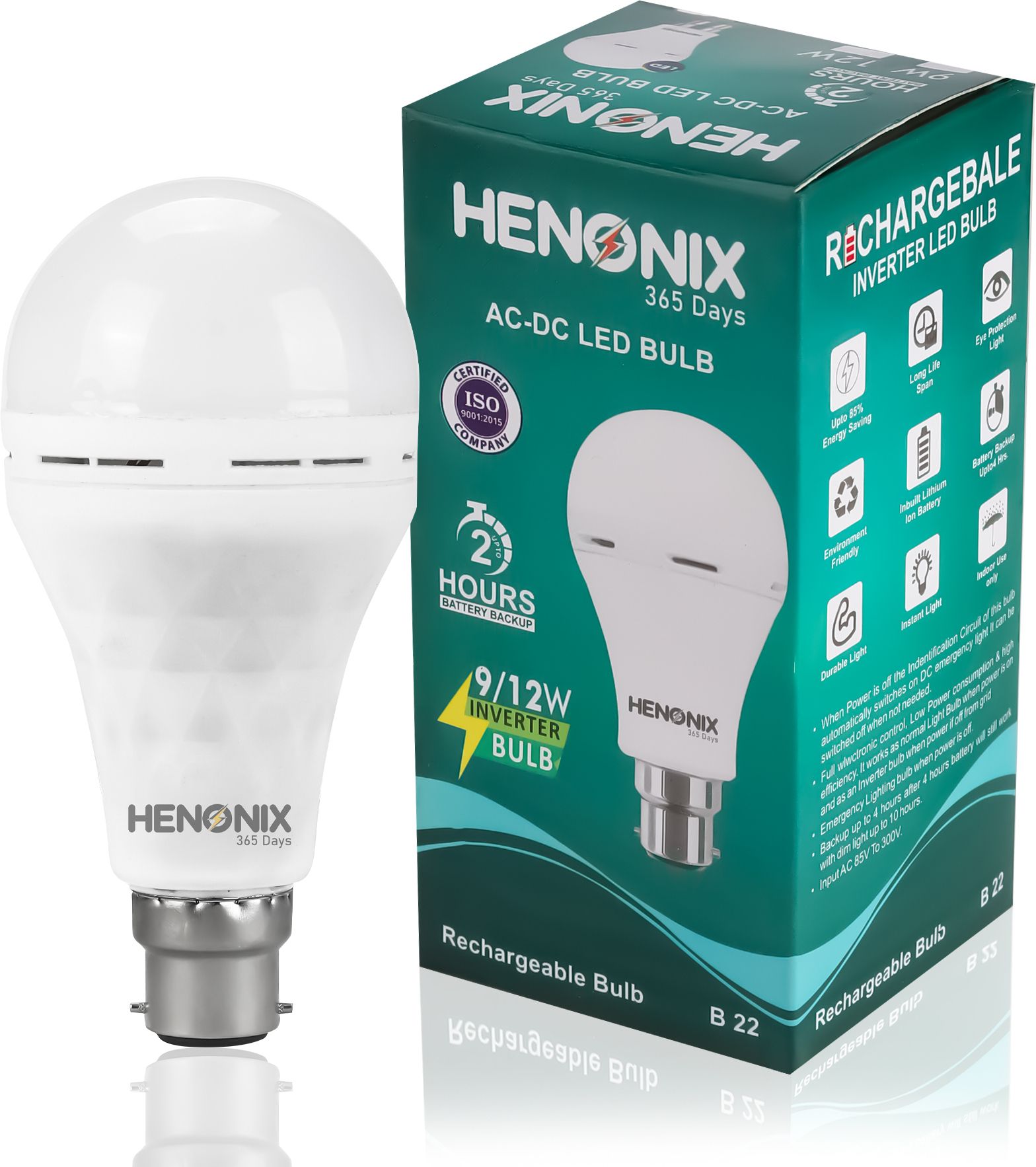 henonix 12 Watt | Emergenncy Led Bulb | Rechargeable Led Bulb 2 hrs Bulb Emergency Light-picture-35