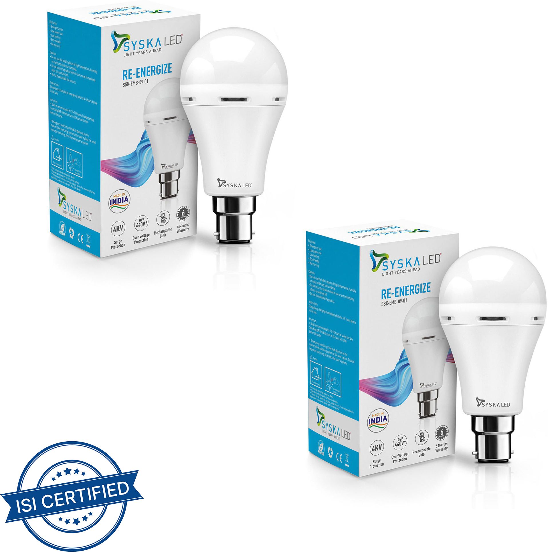 Rechargeable Inverter White 3.5 hrs Bulb Emergency Light