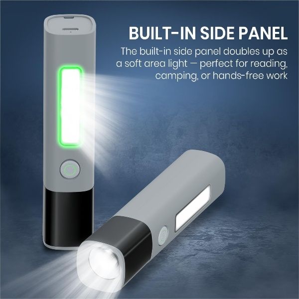 Tactical Rechargeable Flashlight Torch for Car & Road Emergencies, Adjustable 6 hrs Torch Emergency Light-image-2