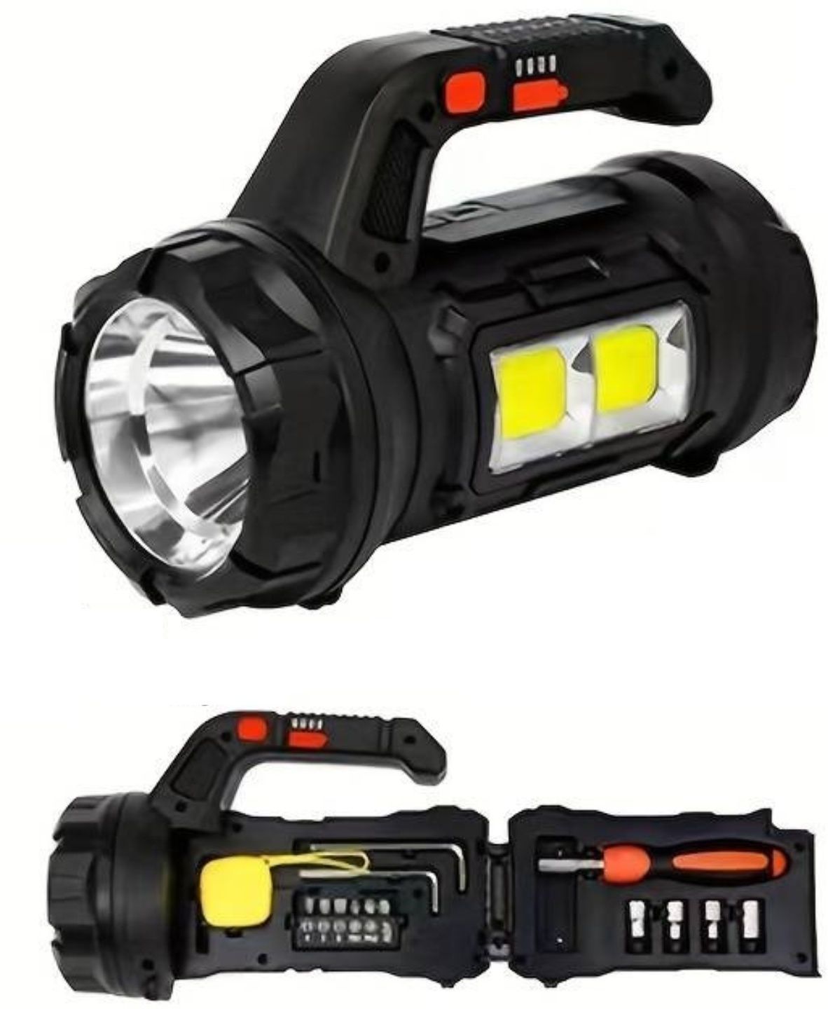 Portable Lamp Screwdriver Set Long Range Torchlight (18 W) 10 hrs Torch Emergency Light-image-37