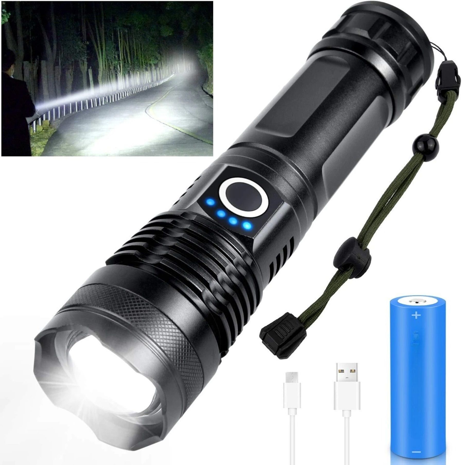 hymasa M983 Zoomable Flashlight High Power Beam Adjustable Torch 8 hrs Torch Emergency Light-picture-42