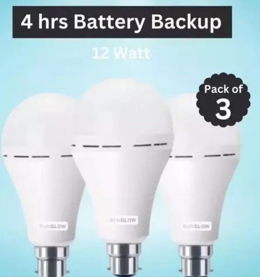 Rechargeable Emergency Inverter LED Bulb 4H Battery backup Bulb | Pack of 3 4 hrs Bulb Emergency Light-image-5