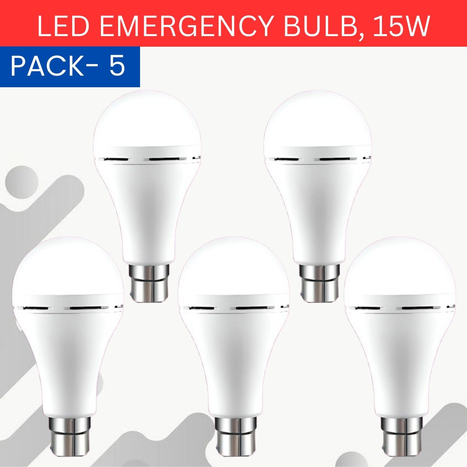 15W Rechargeable Inverter LED Bulb with Upto 4H.Power Cut Lighting Pack of_5E72 4 hrs Bulb Emergency Light-image-30