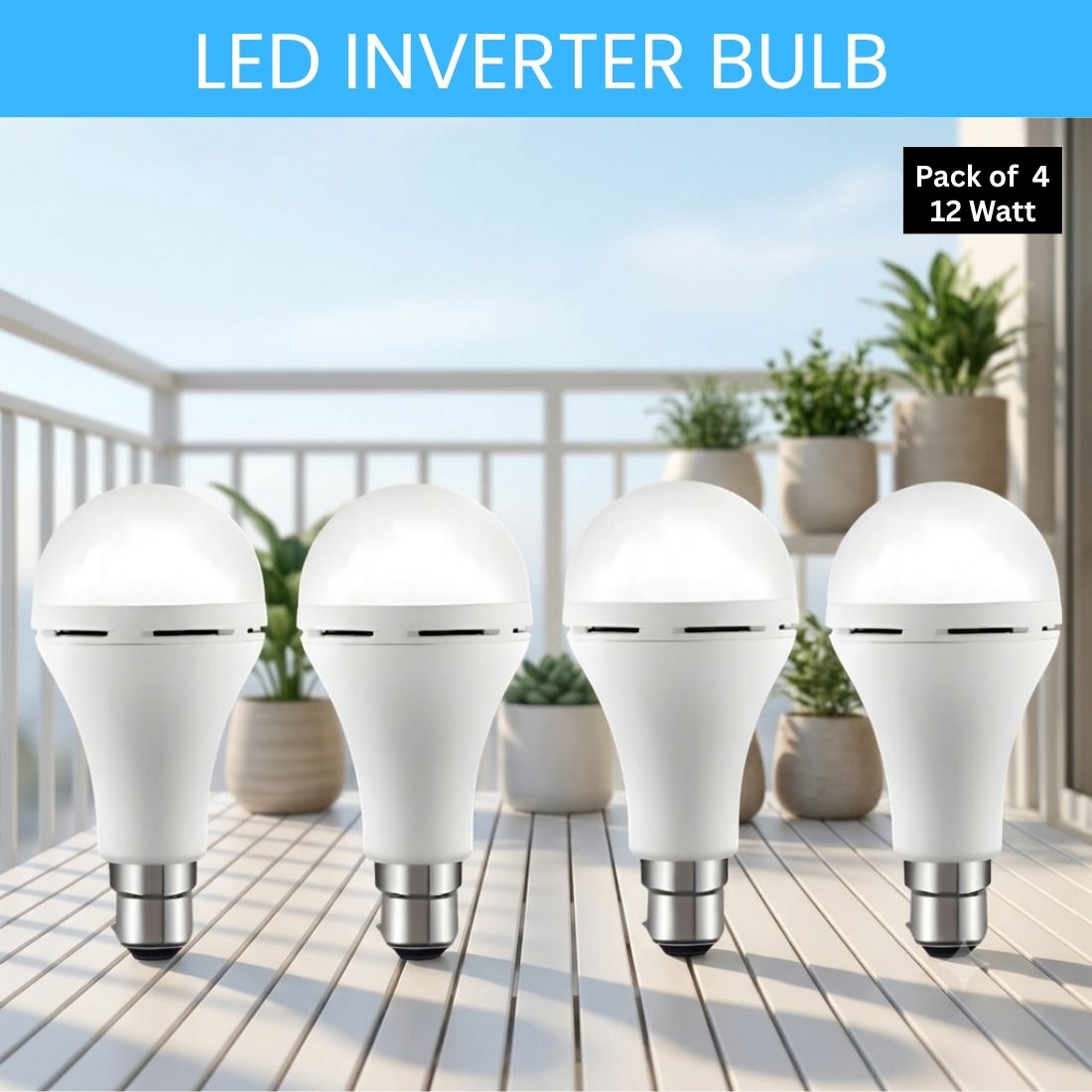 Rechargeable Emergency LED Bulb, Power Cut Backup Light For Home Pack of-4 HT344 4 hrs Bulb Emergency Light-image-12