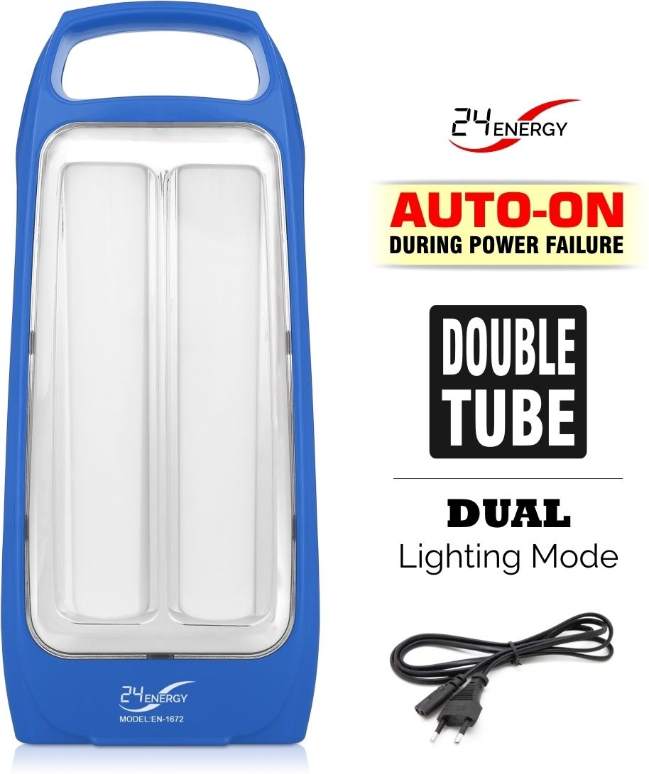 Portable Hi-Bright Double Tube Rechargeable Led Lantern Home 8 hrs Flood Lamp Emergency Light