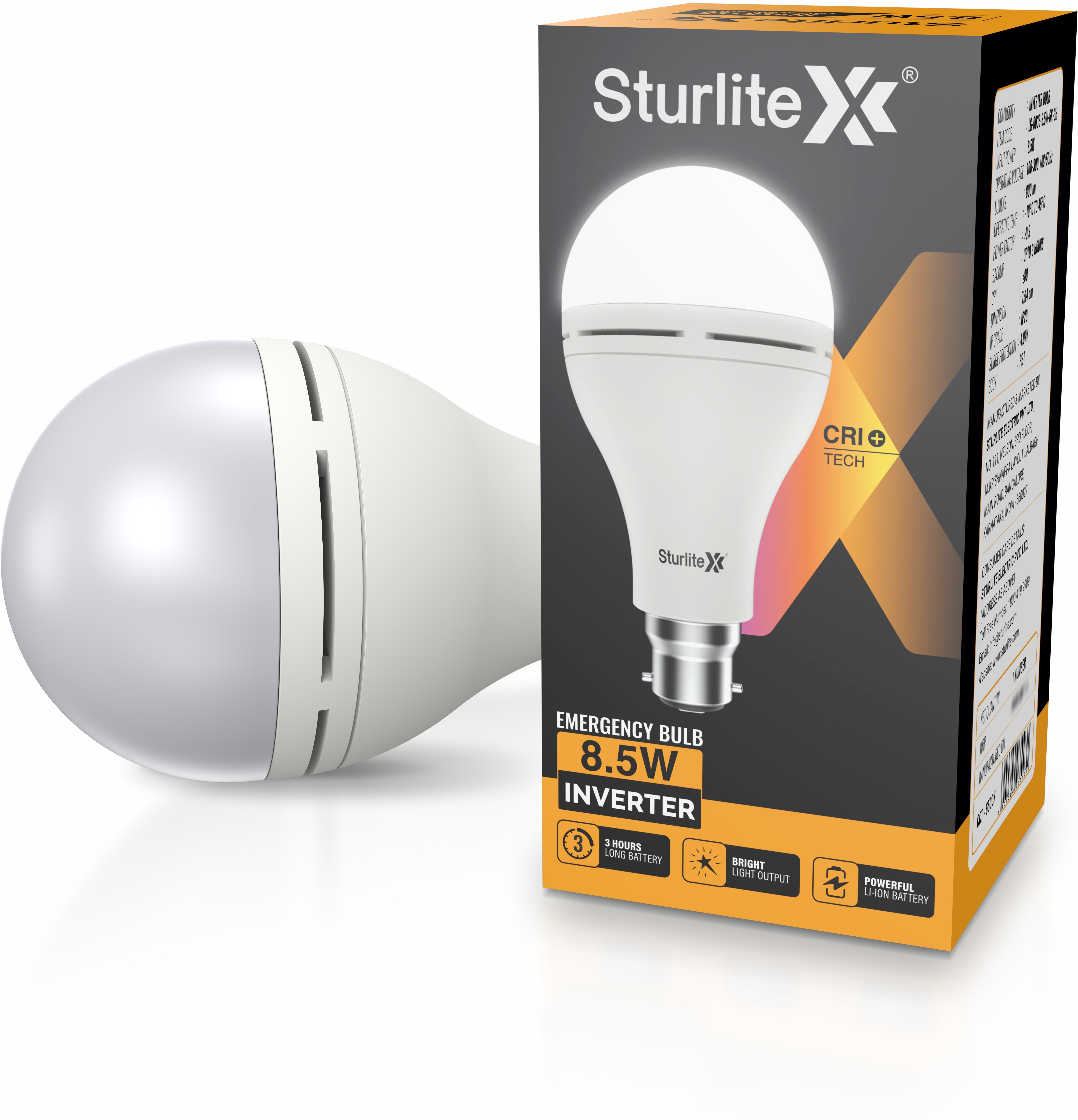 Inverter 8.5W LED Rechargeable|3Hrs Battery Backup - (Pack of 1) 3 hrs Bulb Emergency Light-image-45