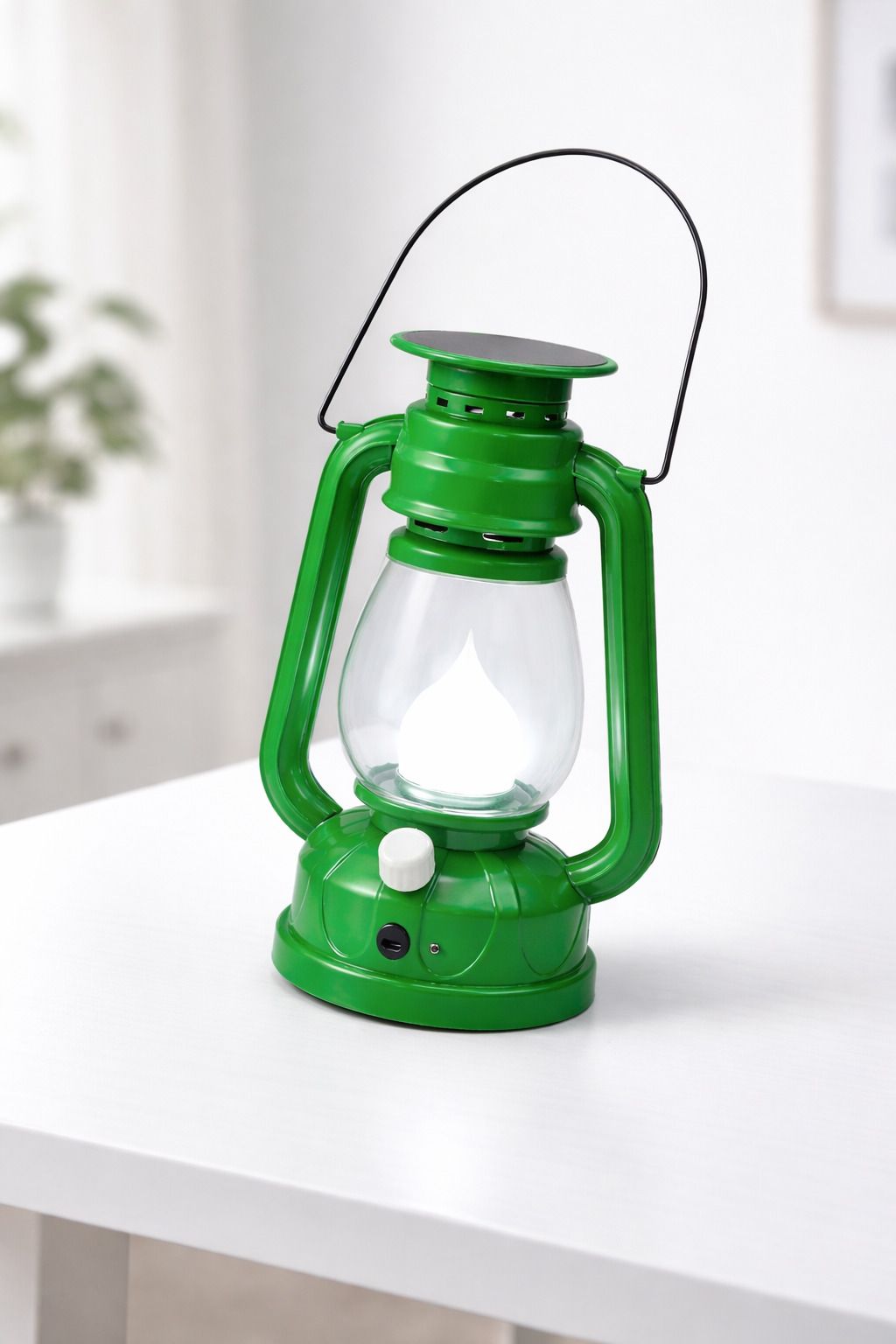 hovexs Hi-Bright LED with 1st Step Night Lamp Solar Rechargeable Green Plastic Hanging Lantern-picture-18