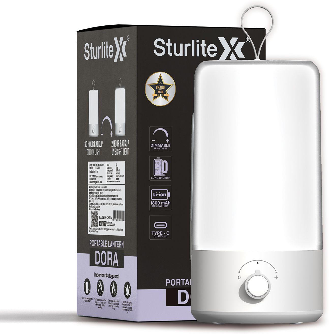 Dora 22W LED Portable Lantern| 1800mAh Rechargeable Li-ion Battery 30 hrs Lantern Emergency Light