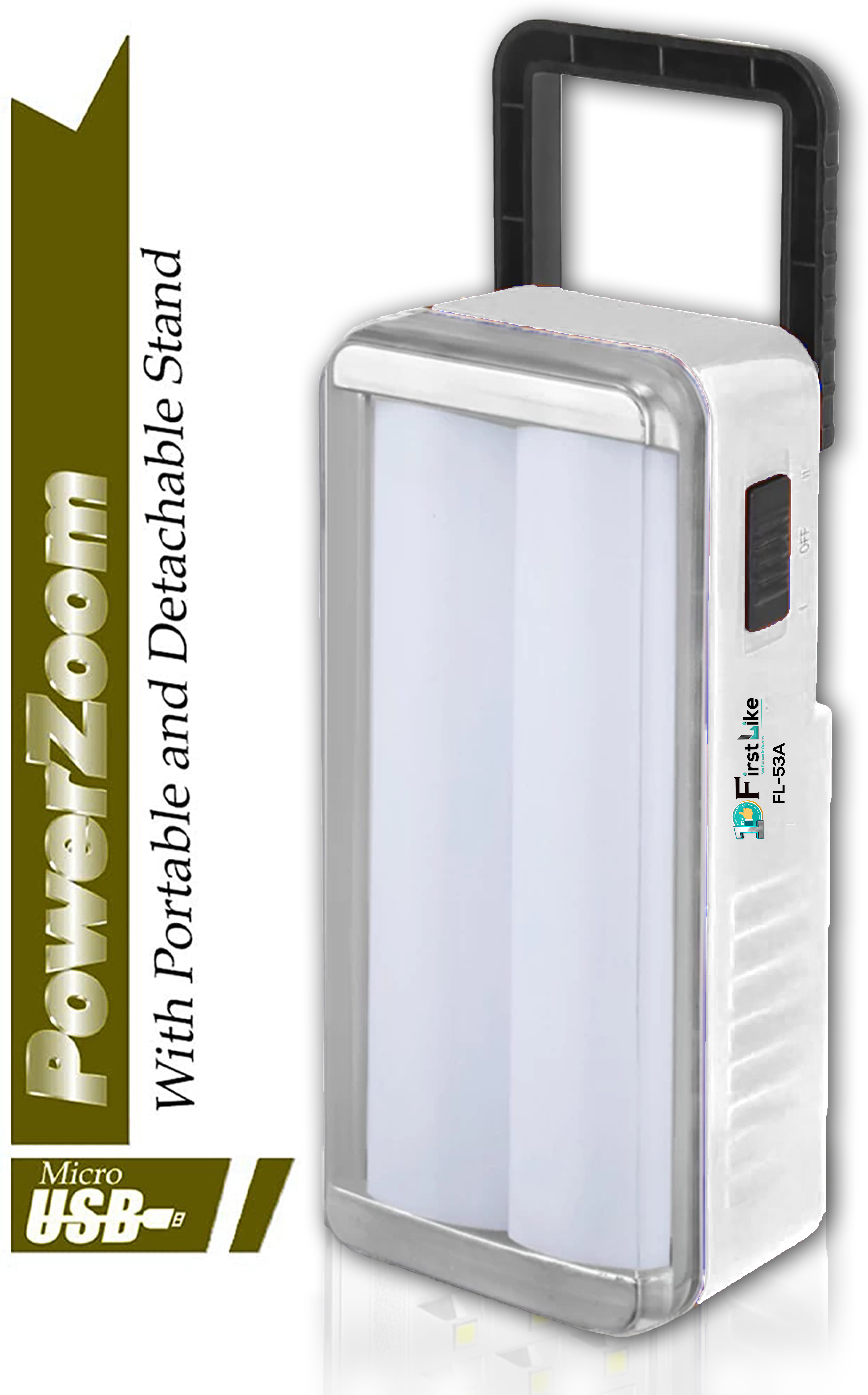 vr bright lite Portable High-Bright 2 Tube With Android Charging Support Rechargeable 6 hrs Lantern Emergency Light image 1