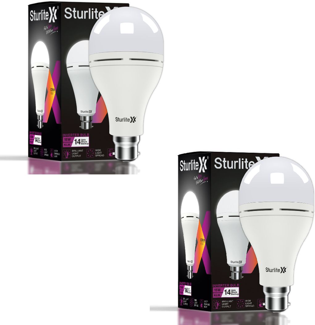 sturlite Klik (3 in 1) 15W LED Inverter Bulb (Pack of 2) 14 hrs Bulb Emergency Light-picture-27