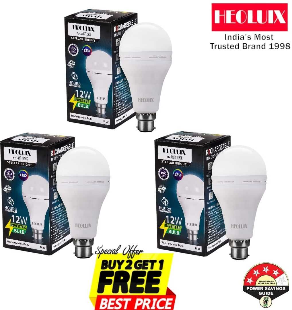 heoluix Emergency inverter bulb 12watt rechargeable battery backup 4 hrs Bulb Emergency Light-picture-21