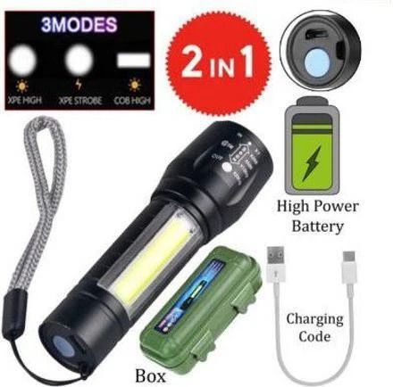 unzag 3500Lm Mini Led Flashlight, Usb Rechargeable Zoomable Lamp Torch-picture-17
