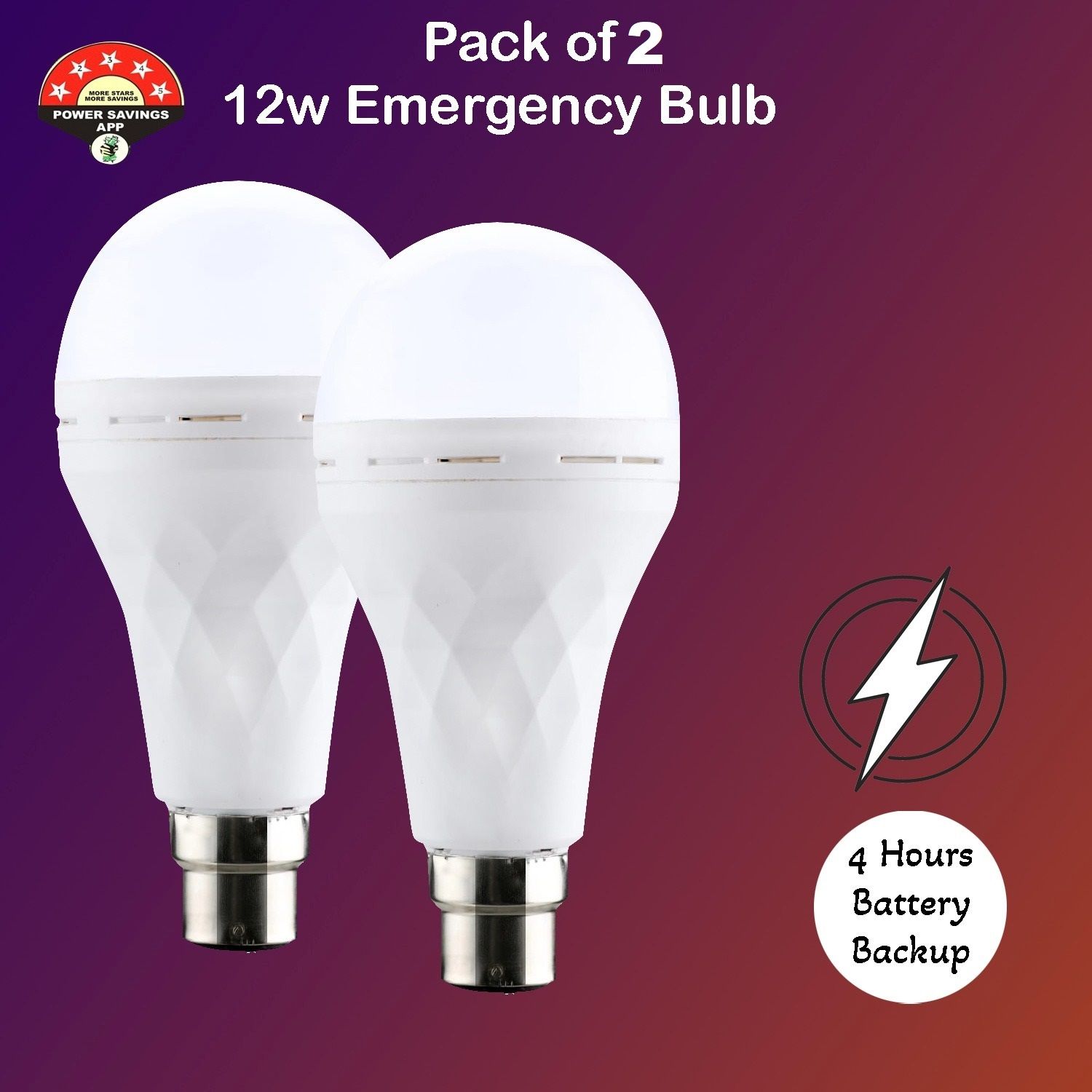 12W Emergency LED Bulb Rechargeable Inverter Light with 4H Backup Pack of 2 3 hrs Bulb Emergency Light-image-10