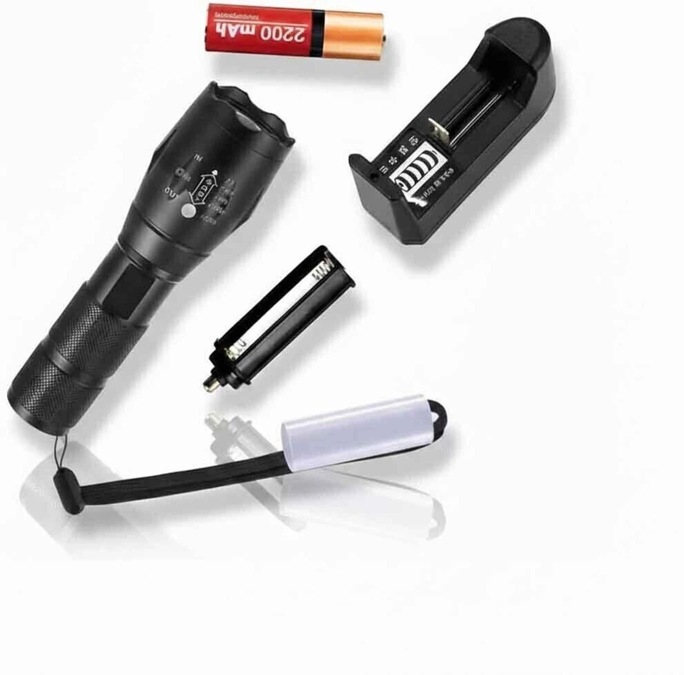 High-Power Zoomable LED Flashlight - 15cm Rechargeable Long-Range Torch 5 hrs Torch Emergency Light-image-25