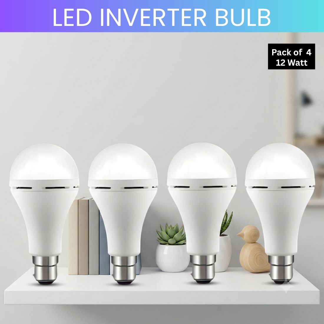 guggu Rechargeable Emergency LED Bulb, Power Cut Backup Light For Home Pack of-4 LI129 4 hrs Bulb Emergency Light-picture-33