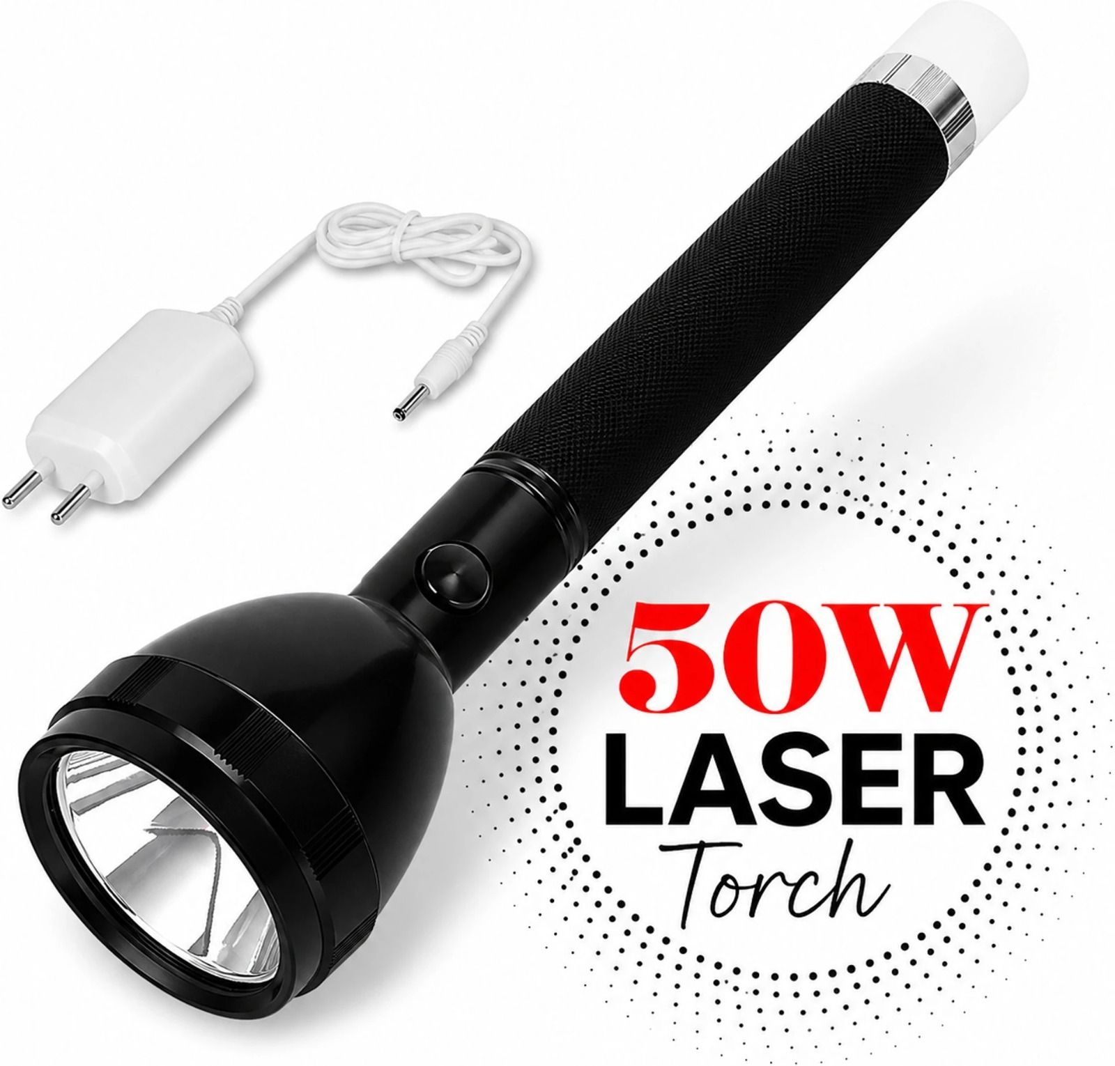 9050 LED Searchlight Torch with Side COB Light 8 hrs Torch Emergency Light-image-21