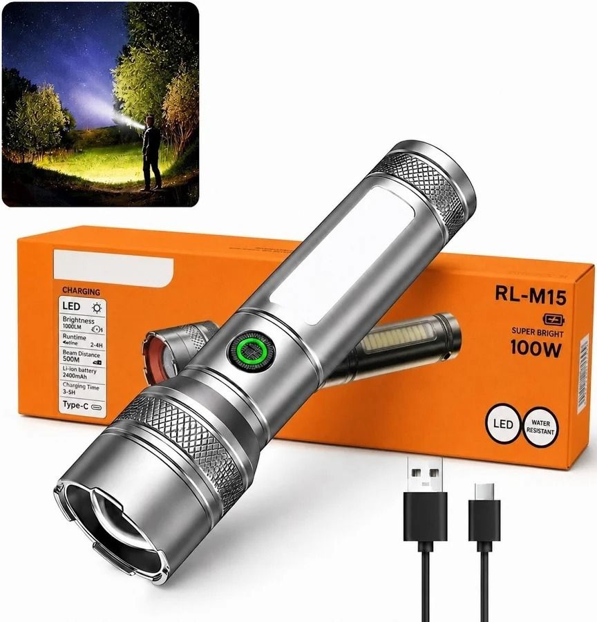 Super Bright Waterproof LED Flashlight 5 hrs Torch Emergency Light-image-44