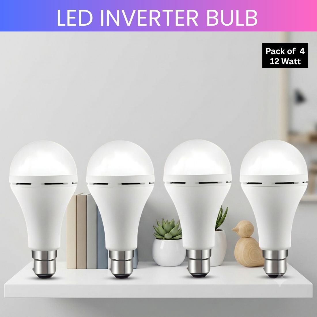 Rechargeable Emergency LED Bulb, Power Cut Backup Light For Home Pack of-4 JU99 4 hrs Bulb Emergency Light-image-14