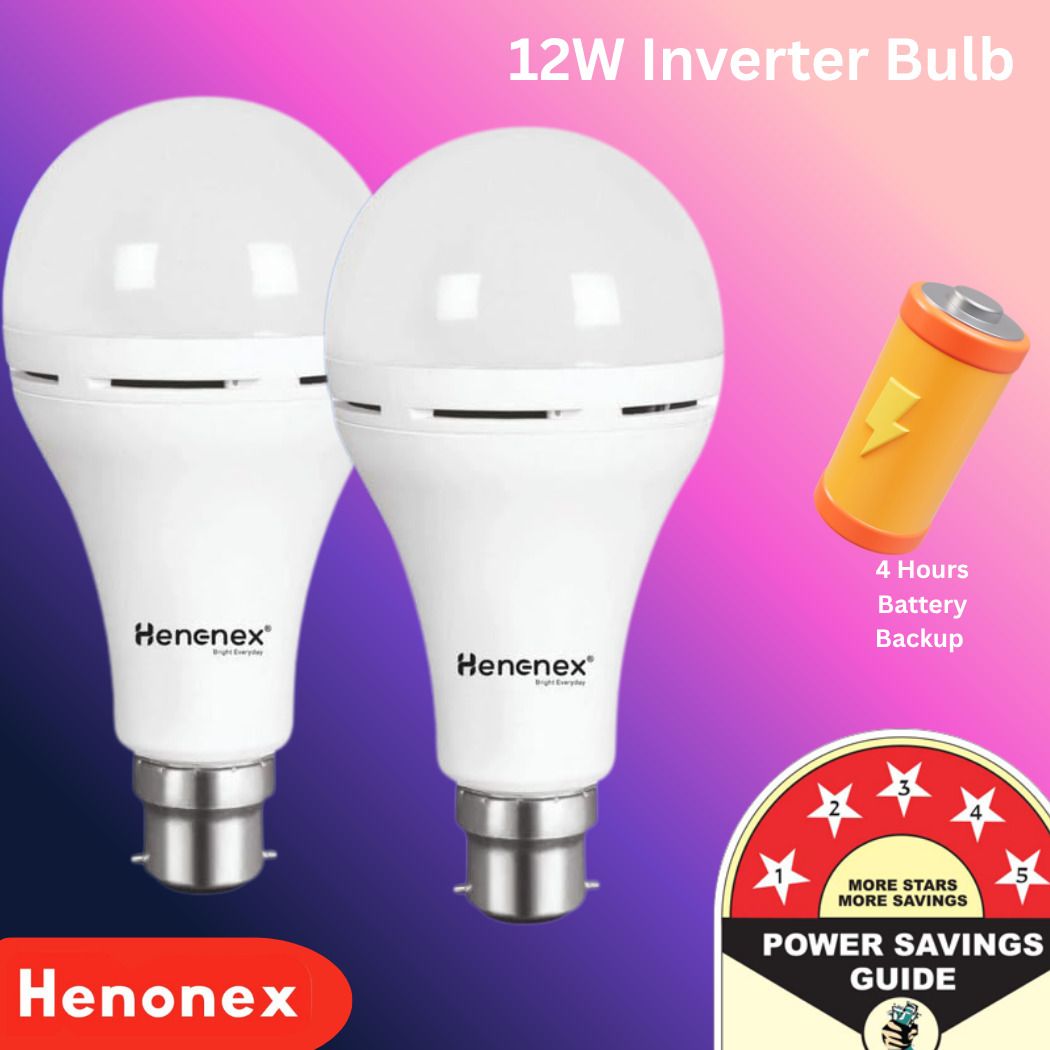 Pack of 2 12W Power Cut Bulbs Rechargeable with Long Backup 4 hrs Bulb Emergency Light-image-43