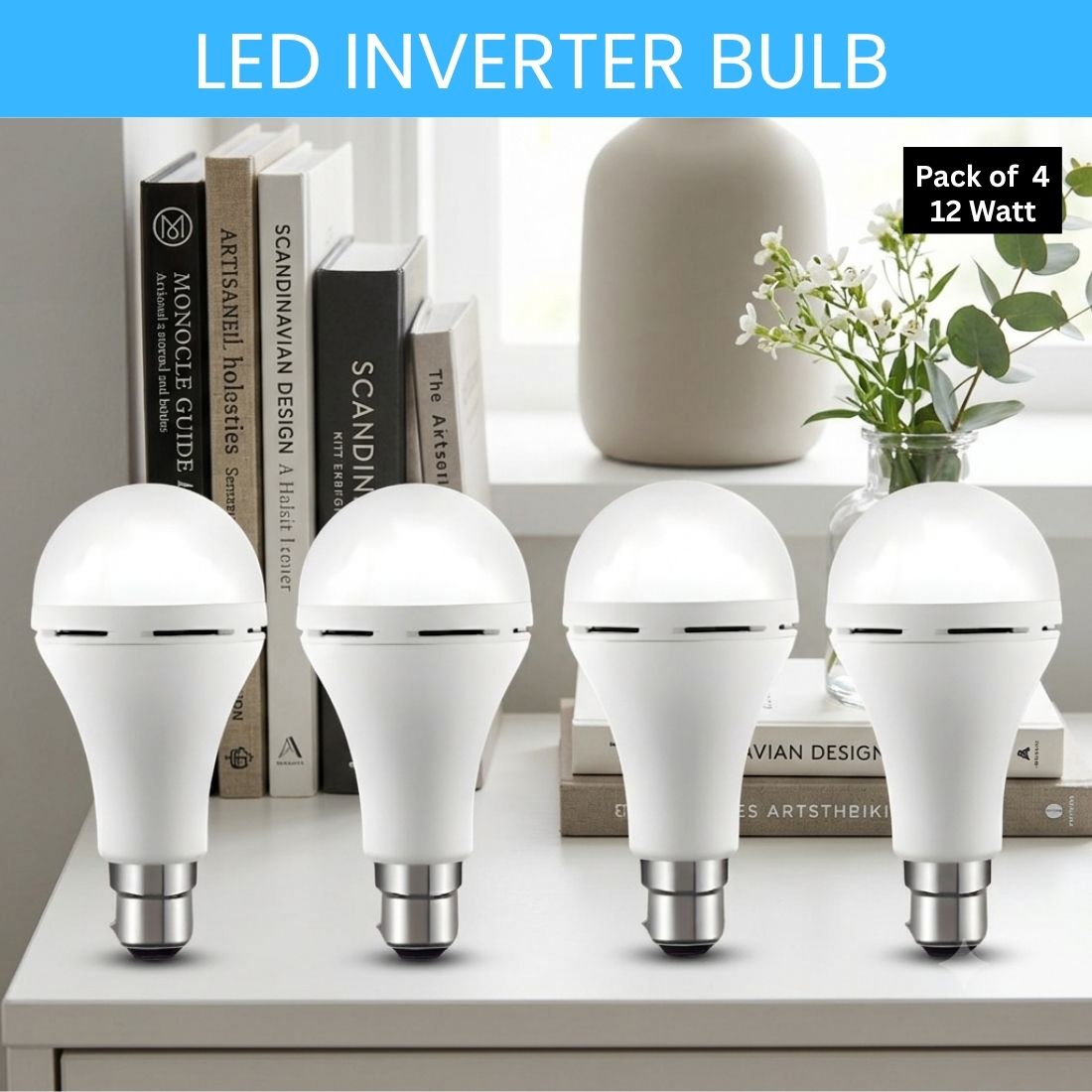 guggu Rechargeable Emergency LED Bulb, Power Cut Backup Light For Home Pack of-4 LI421 4 hrs Bulb Emergency Light-picture-39