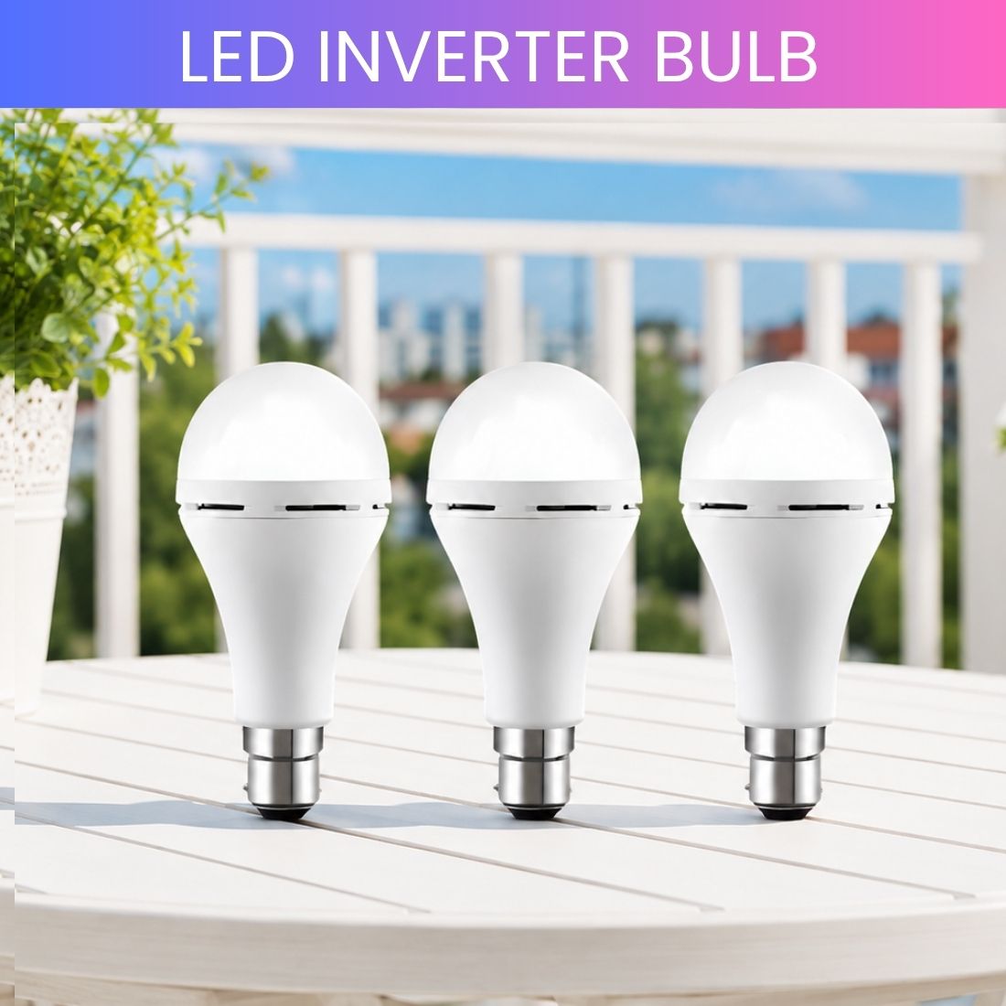 guggu Rechargeable LED Emergency Bulb, Inverter Backup Light for Home Pack of-3 VE24 4 hrs Bulb Emergency Light-picture-11