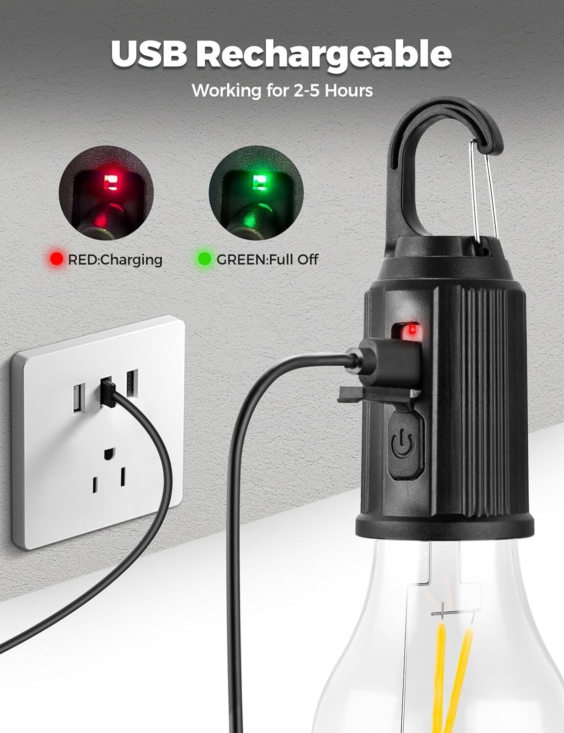 Emergency Light for Camping,Rechargeable LED 5Hour Battery Backup TouchSwitch408 6 hrs Bulb Emergency Light