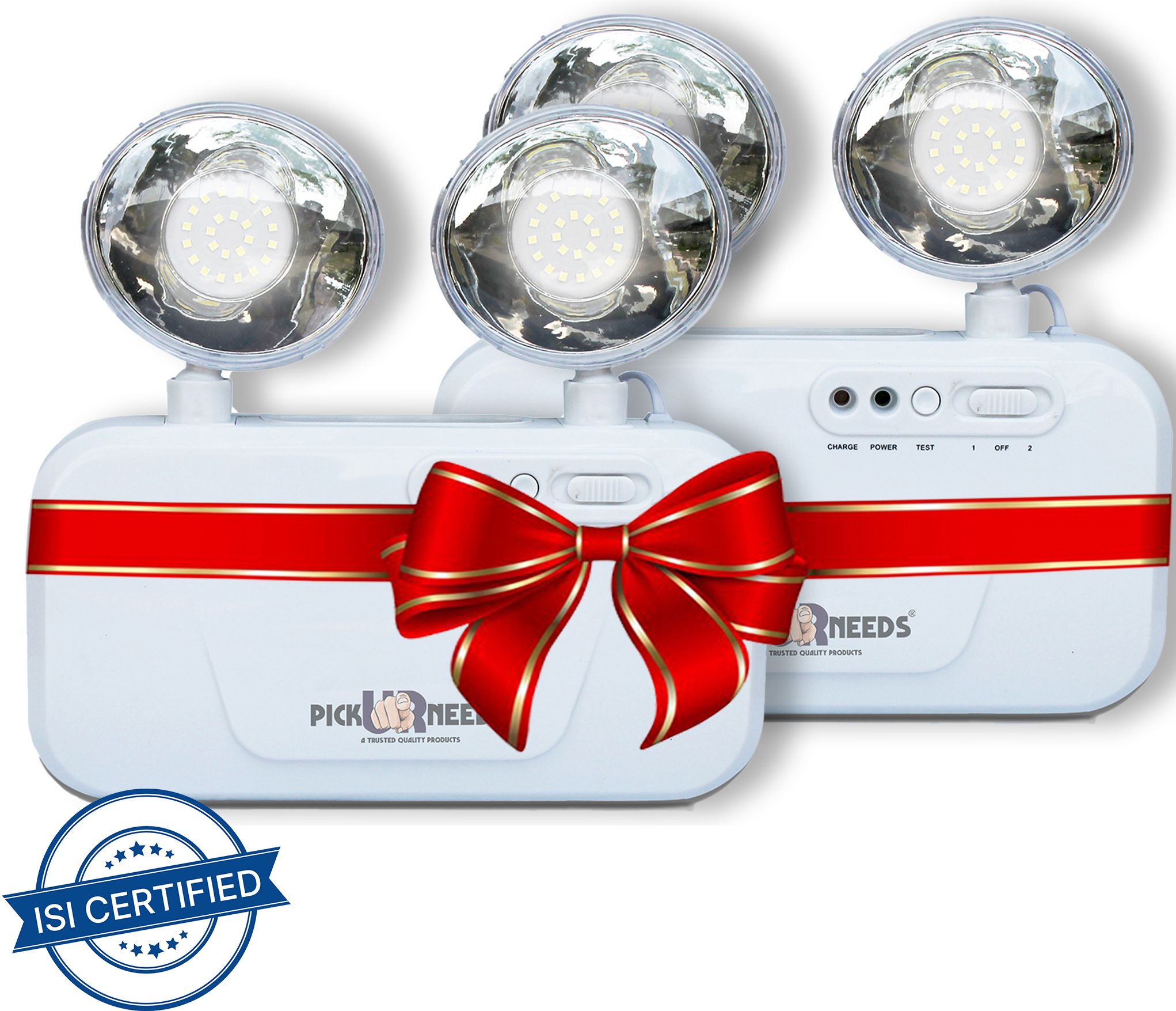LED Emergency Rechargeable Wall Mounted Auto Cut System With Twin Spot Light 8 hrs Flood Lamp Emergency Light-image-20