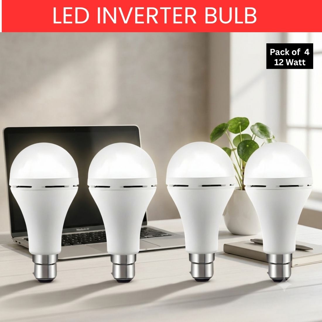 guggu Rechargeable Emergency LED Bulb, Power Cut Backup Light For Home Pack of-4 KI458 4 hrs Bulb Emergency Light-picture-47