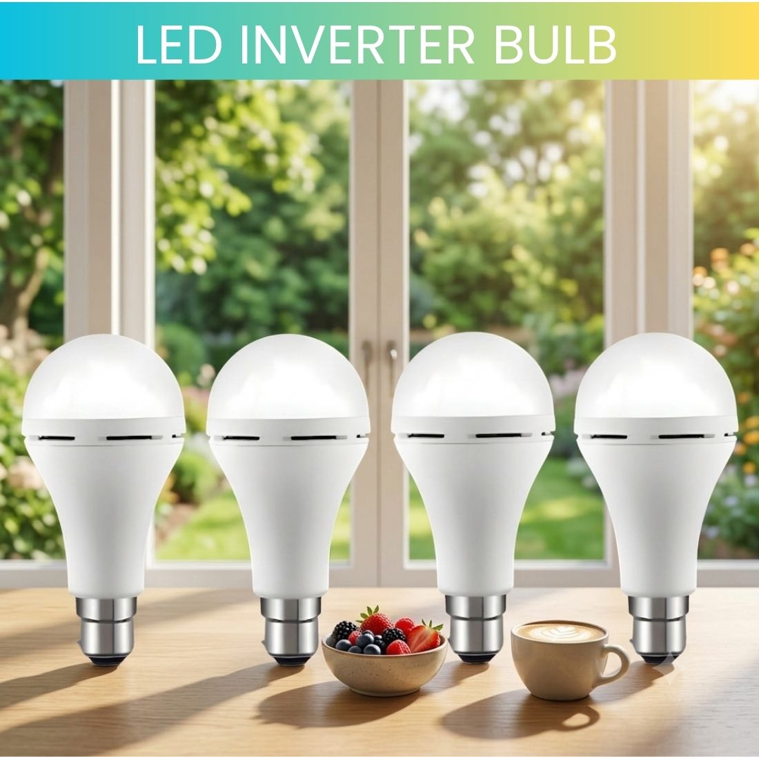 guggu Rechargeable LED Emergency Bulb, Inverter Backup Light for Home Pack of-4 MO393 4 hrs Bulb Emergency Light-picture-47