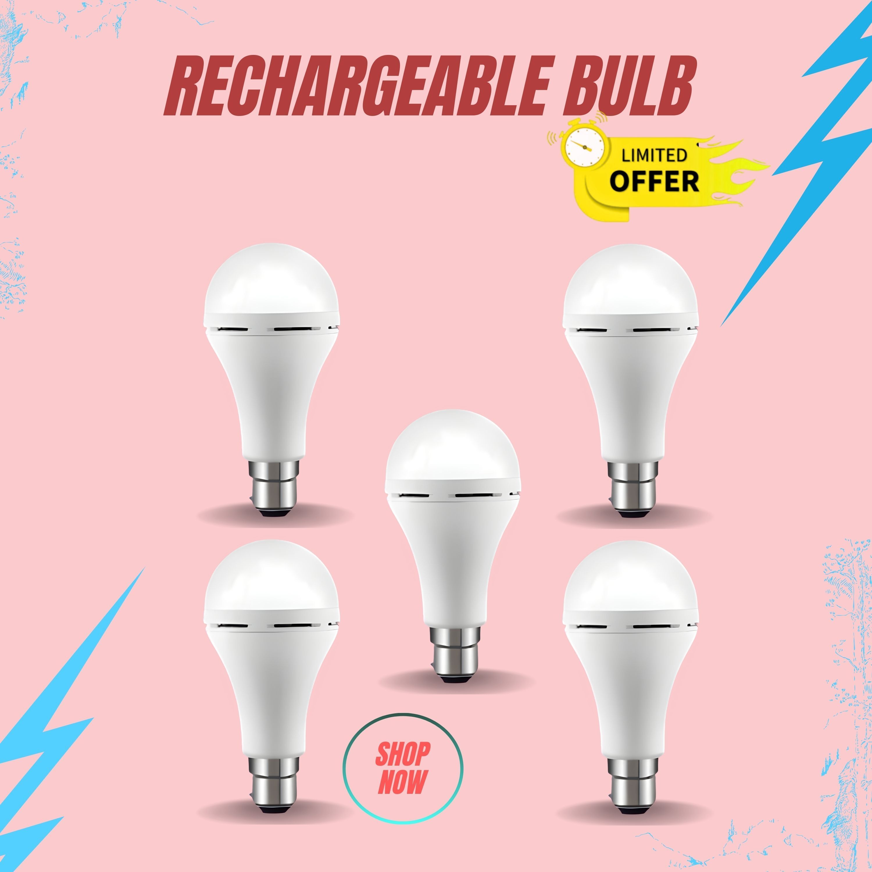 sacro Rechargeable Emergency Bulb 12W Inverter Rechargebale Emergency Bulb_Pack_5 D306 3 hrs Bulb Emergency Light-picture-32