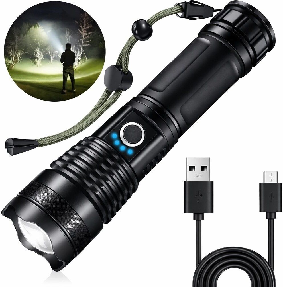 hymasa M983 LED Zoomable Torch Long Range Rechargeable Light 10 hrs Torch Emergency Light-picture-11