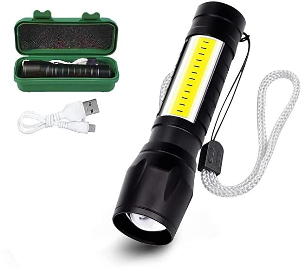 trendy styler LED Flashlight with COB Light Mini Waterproof Portable LED 4 hrs Torch Emergency Light image 1