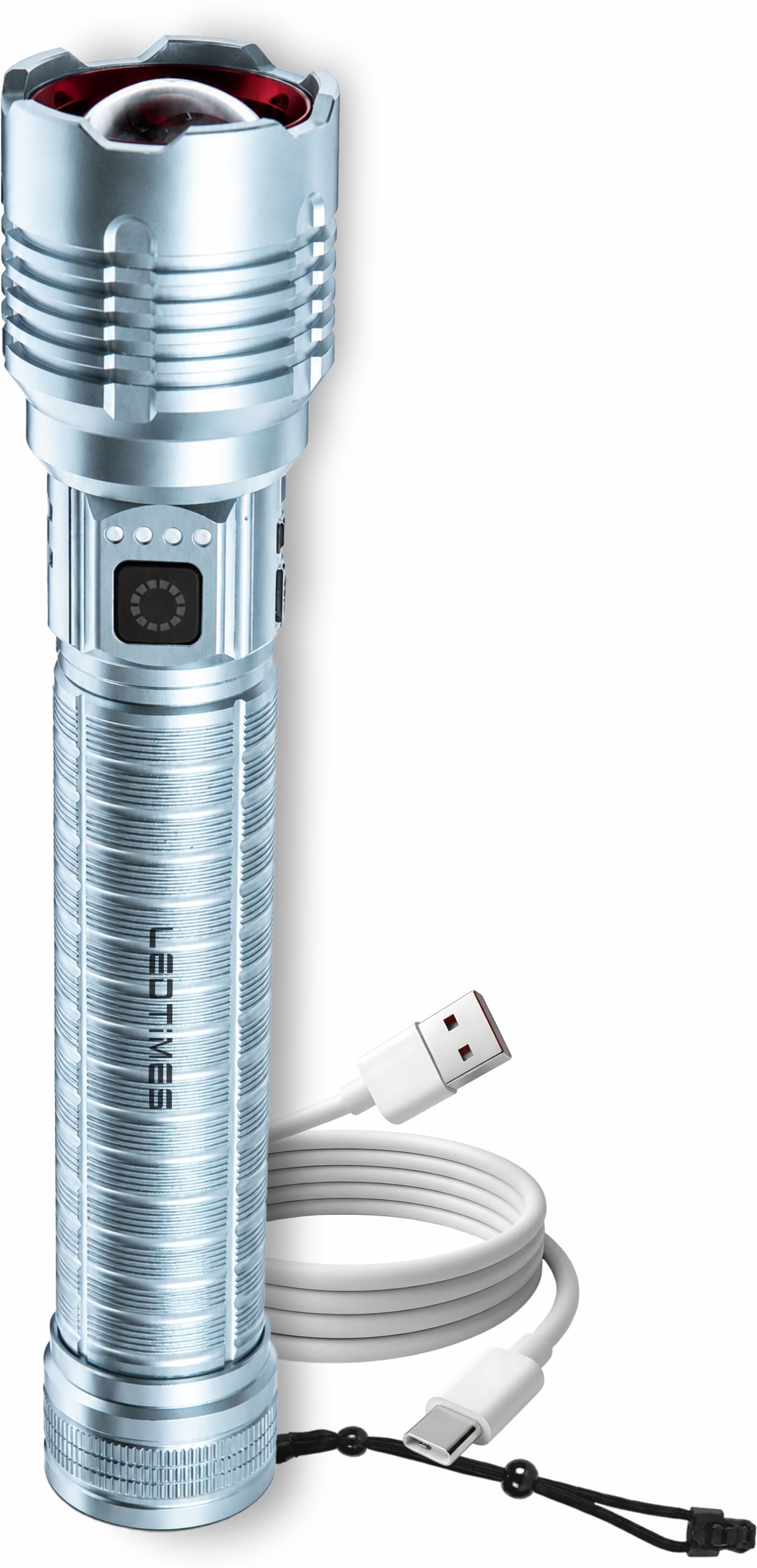 Zoomable Metal Rechargeable Searchlight with 4000mAh Battery and Type-C Charging 6 hrs Torch Emergency Light-image-21