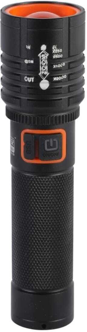 unzag Metal Torch Zoomable Led Metal Torch 5 Modes Flashlight,Jj 2 hrs Lantern Emergency Light image 1