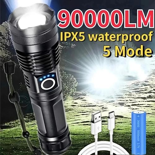 zimork High Power Torch Light, 20000 Lumens Flashlight with 4 Light Modes, Rechargeable 8 hrs Torch Emergency Light-picture-22