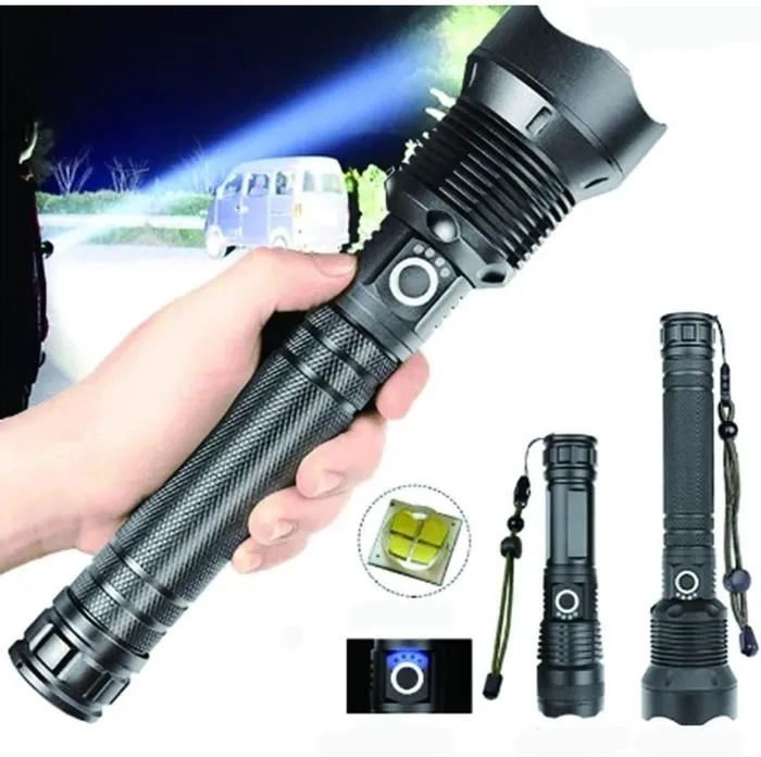 375 Zoomble Long Range Tactical USB Rechargeable LED Torch Powerful Aluminum 12 hrs Torch Emergency Light-image-8