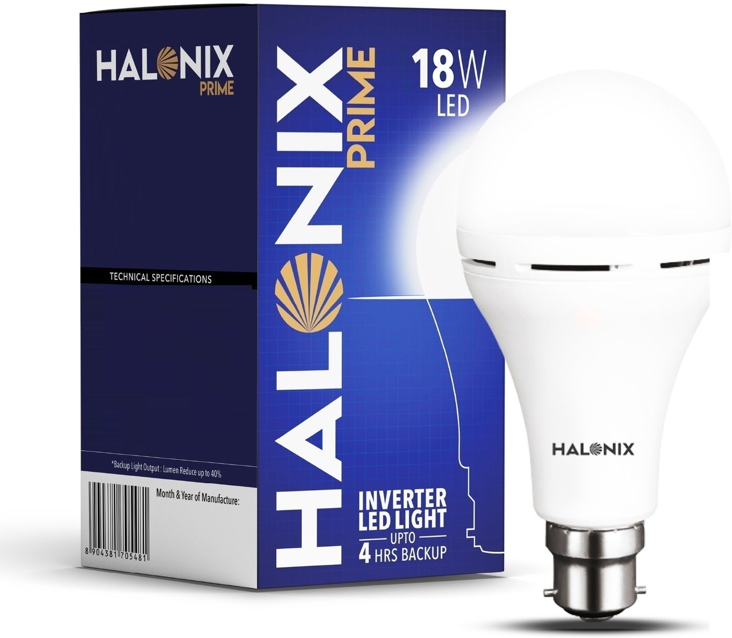 halonix 18W Rechargeable Emergency Inverter Bulb Pack of 1- 4 hrs Bulb Emergency Light-picture-24