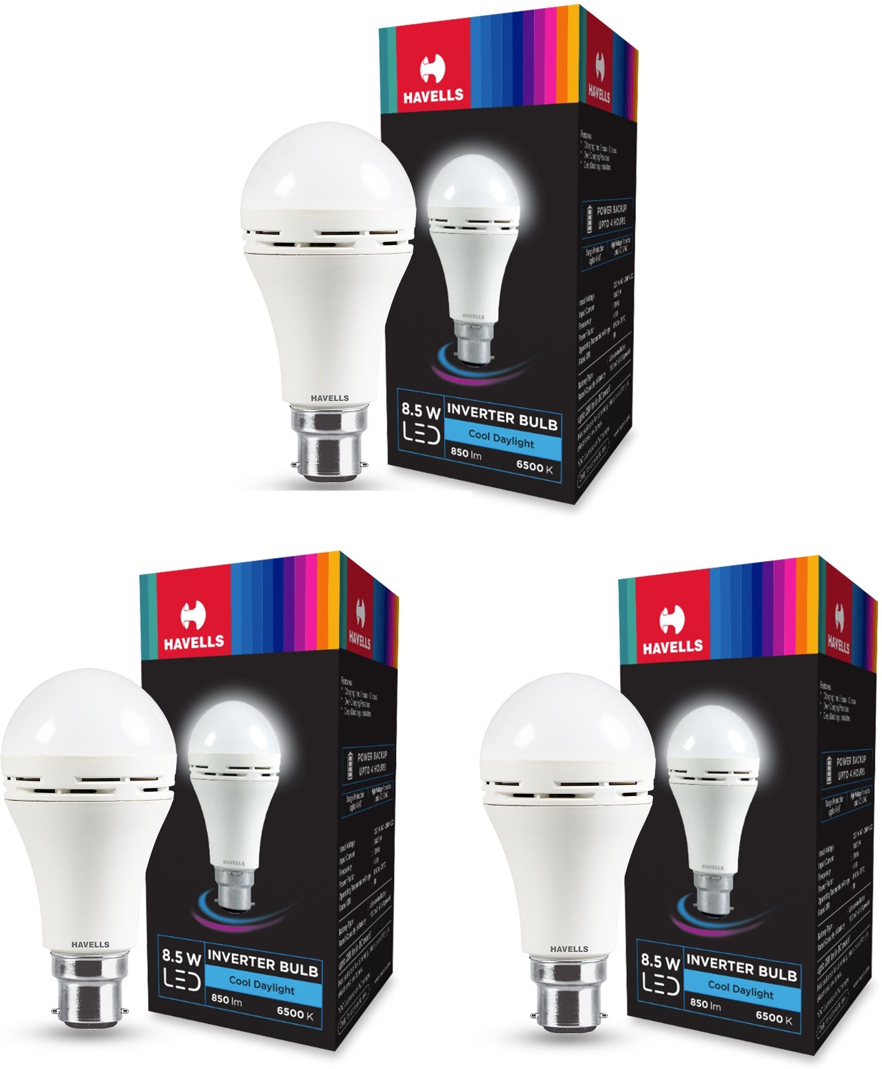 havells 8.5 W Inverter Standard B22 Inverter Bulb-picture-26