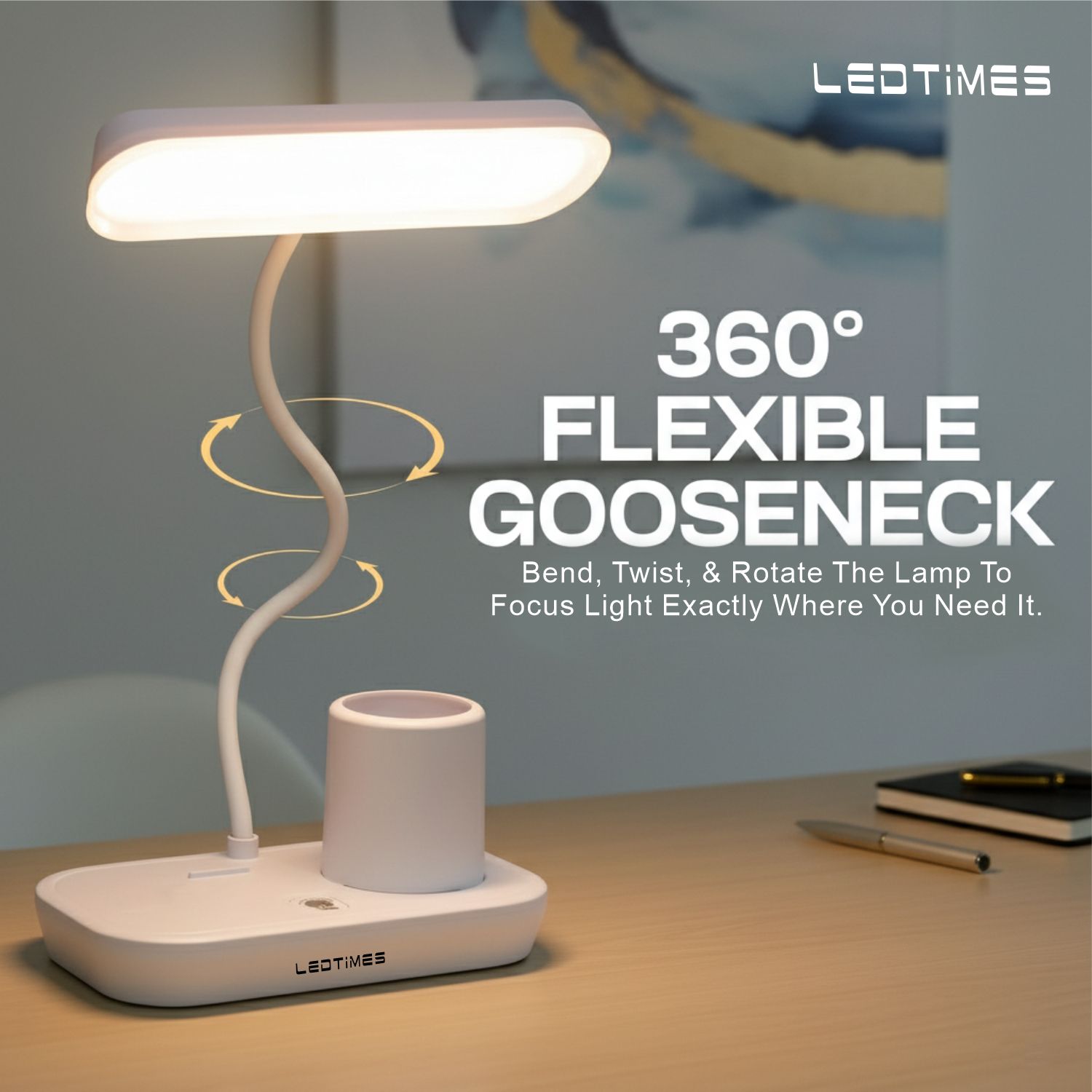Touch Control LED Table Lamp | 3 Color Modes Light -Rechargeable Study Lamp 7 hrs Lantern Emergency Light-image-46