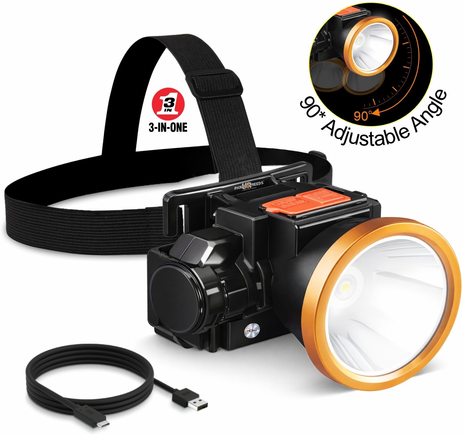 pick ur needs Super Bright Rechargeable Long Range Search Zoom LED Headlamp With 3 Light Modes 4 hrs Flood Lamp Emergency Light-picture-46